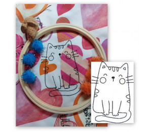 Stickdatei - Cute Doodle Cat 10 Appli